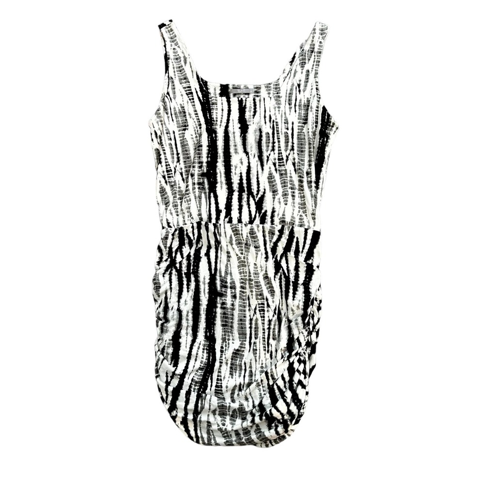 TART Black White Gray Bodycon Ruched Dress Womens Size XL